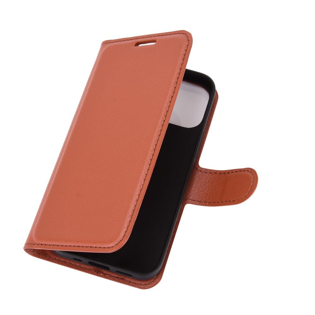 iPhone 12 Mini Wallet Cover with Stand - Brown