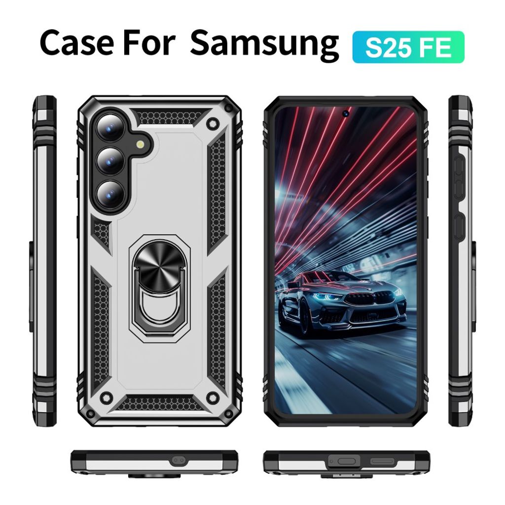 Samsung Galaxy S25 FE Case with Stand - Silver