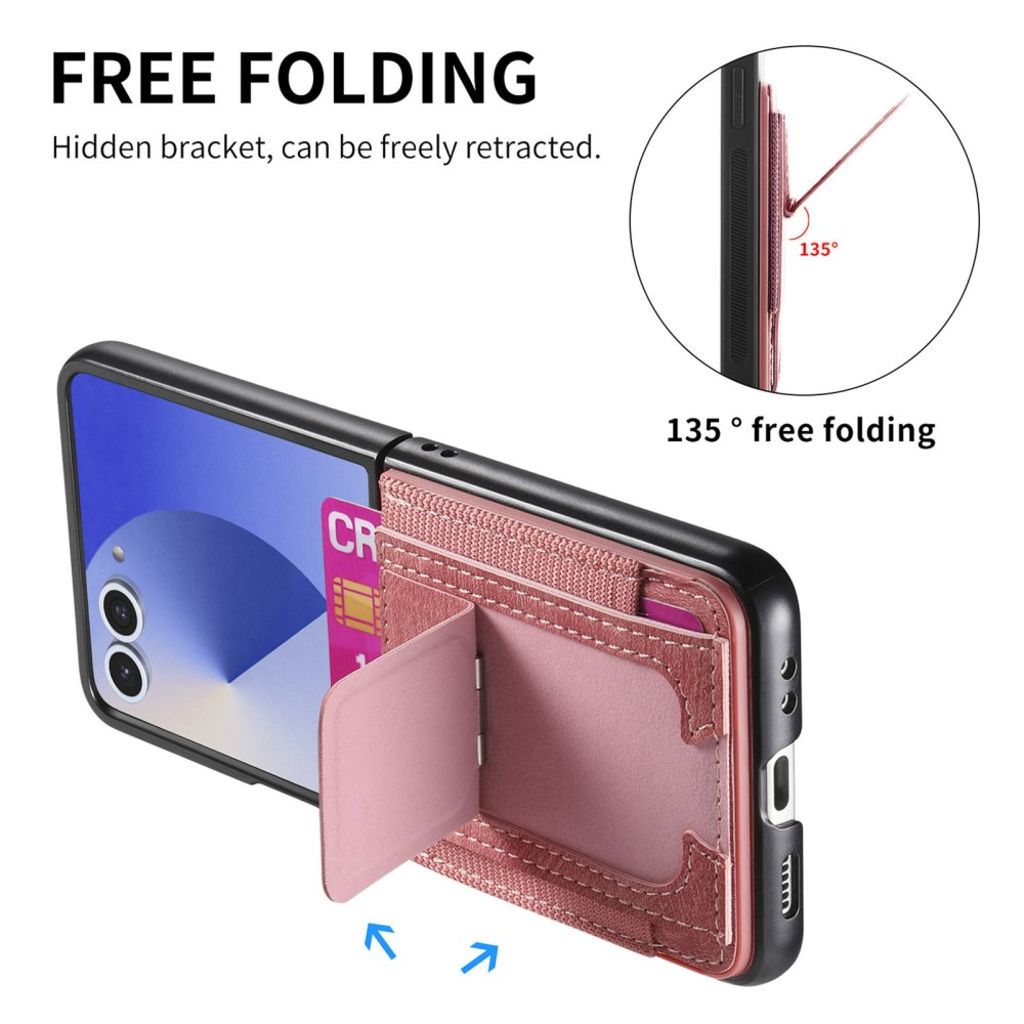 Samsung Galaxy Z Flip7 5G Cover med Kortholder - Lyserød