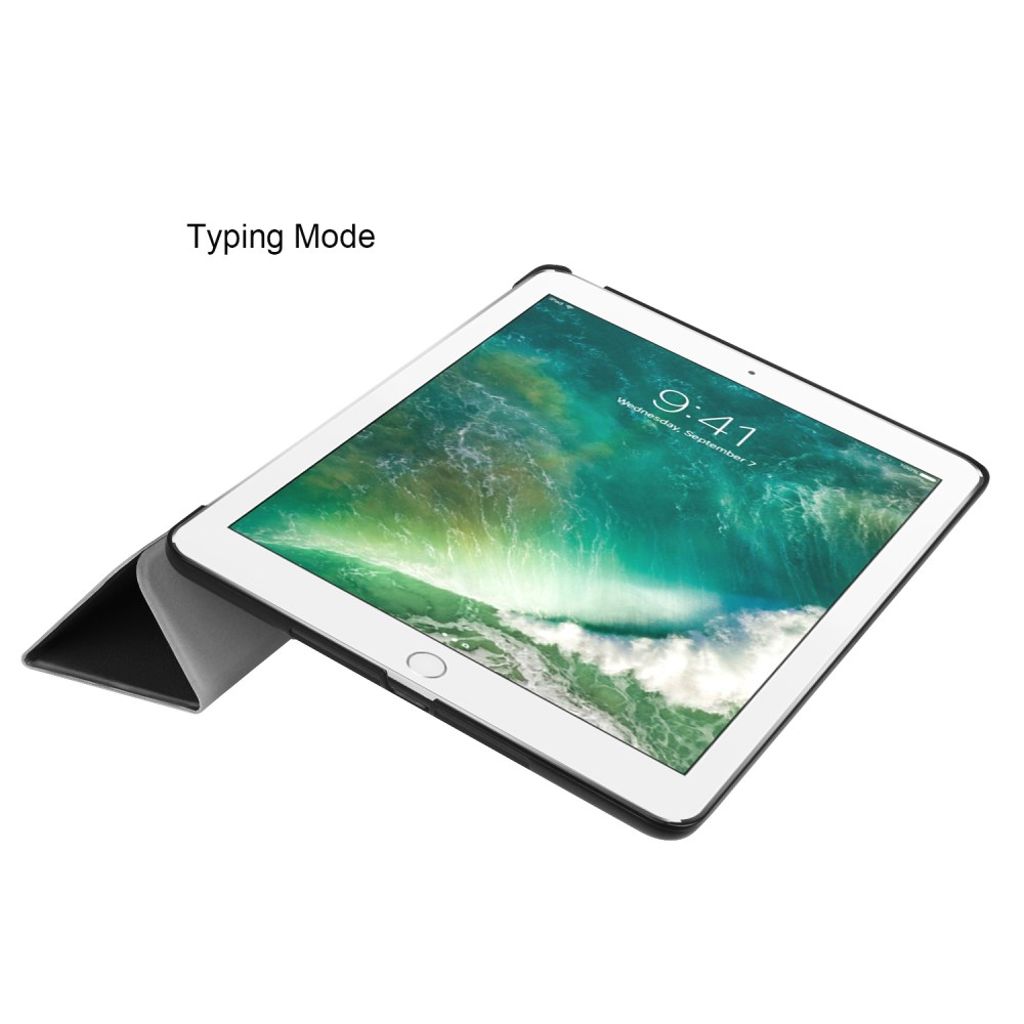 iPad 9.7" 2018/2017 Tri-Fold Fodral i PU-läder - Svart
