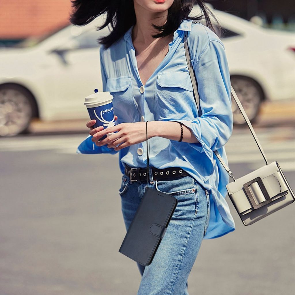 Samsung Galaxy A37 5G Lompakkokotelo RFID-estävä Jalusta - Sininen