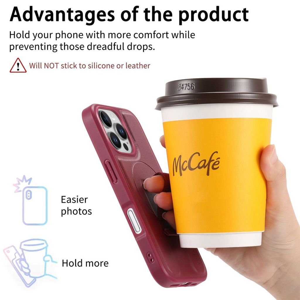 CASENEO iPhone 16 Pro Deksel med MagSafe - Rød