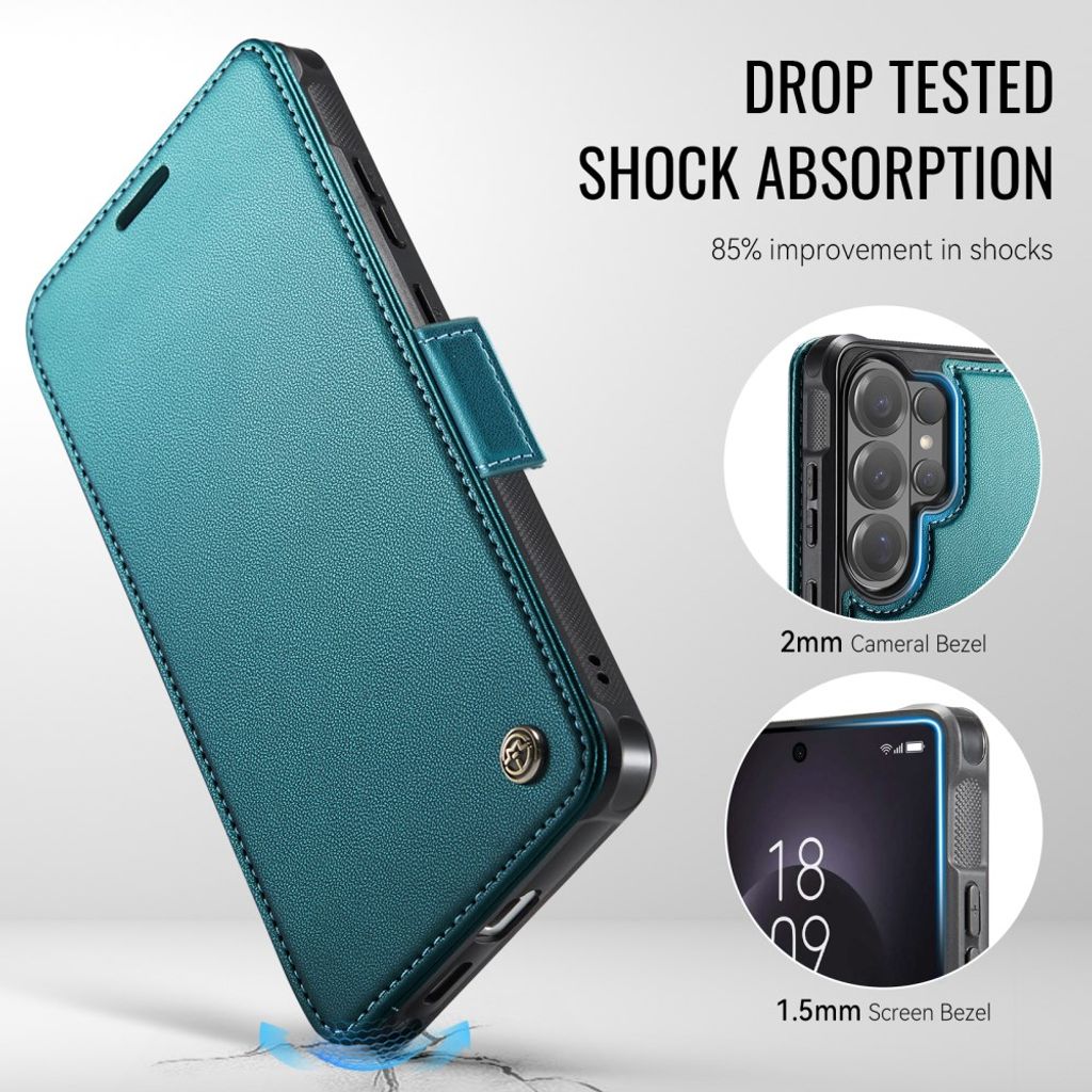 CASEME 053  Samsung Galaxy S24 Ultra  Flip Cover MagSafe RFID-blokerende - Turkis