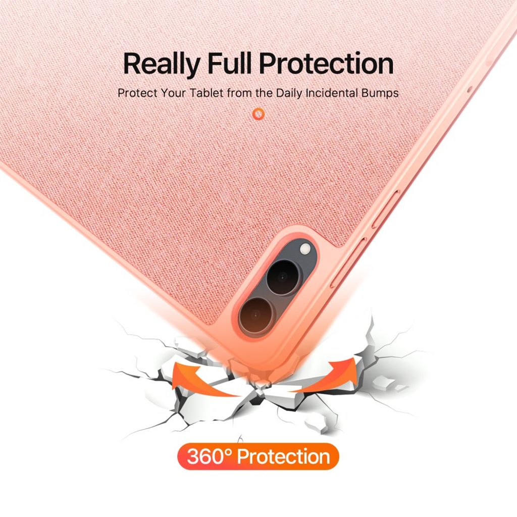 DUX DUCIS Tab S11 Ultra etui tri-fold stativ i PU-lær – Rosa