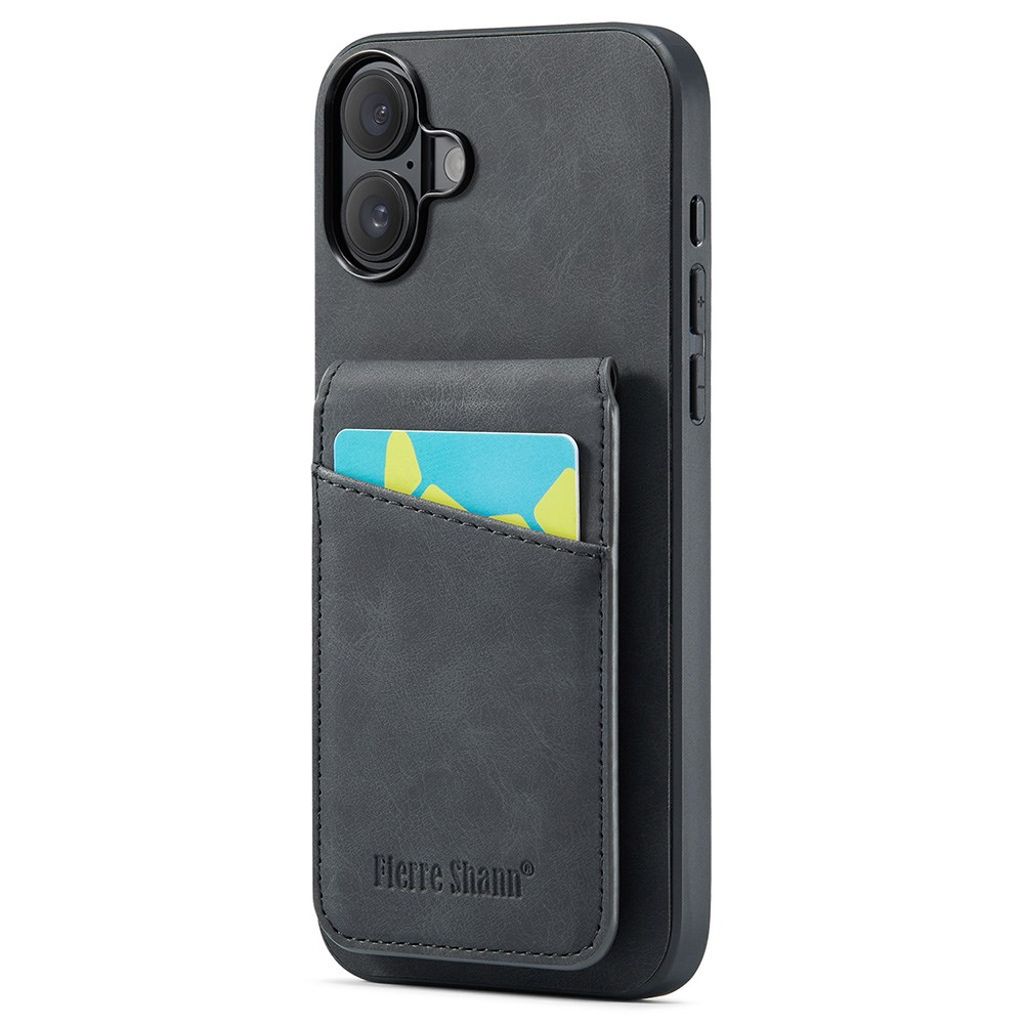 FIERRE SHANN iPhone 16 Case with Stand - Black