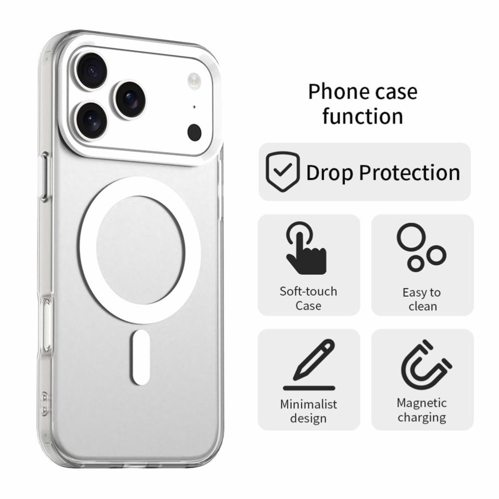 iPhone 18 Pro/17 Pro MagSafe-kompatibelt Skal - Vit