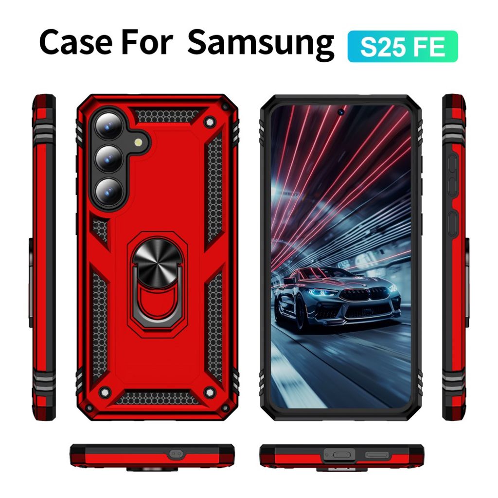 Samsung Galaxy S25 FE Case with Stand - Red
