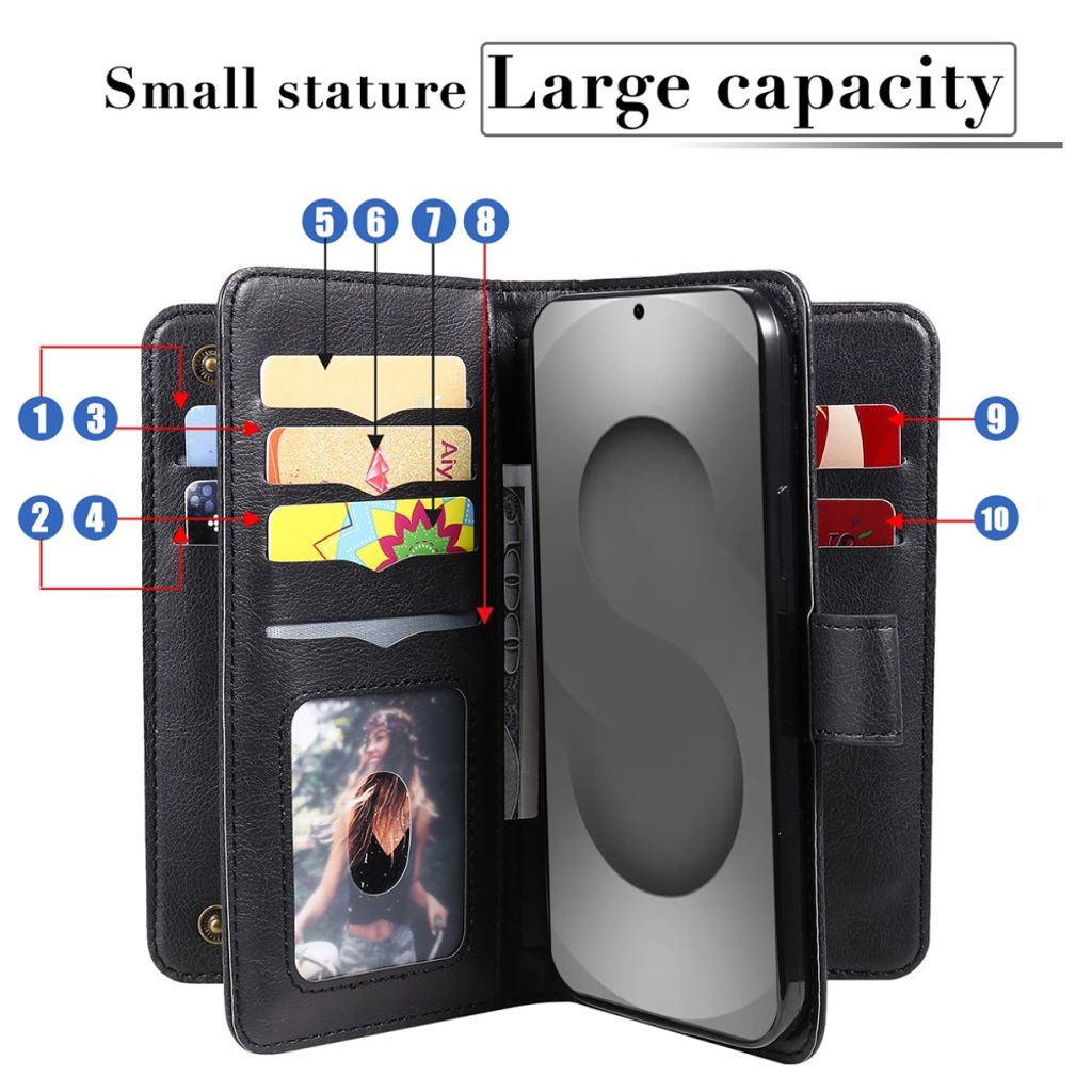 Samsung Galaxy S26 Ultra Cover with 10 Card Slots - Black