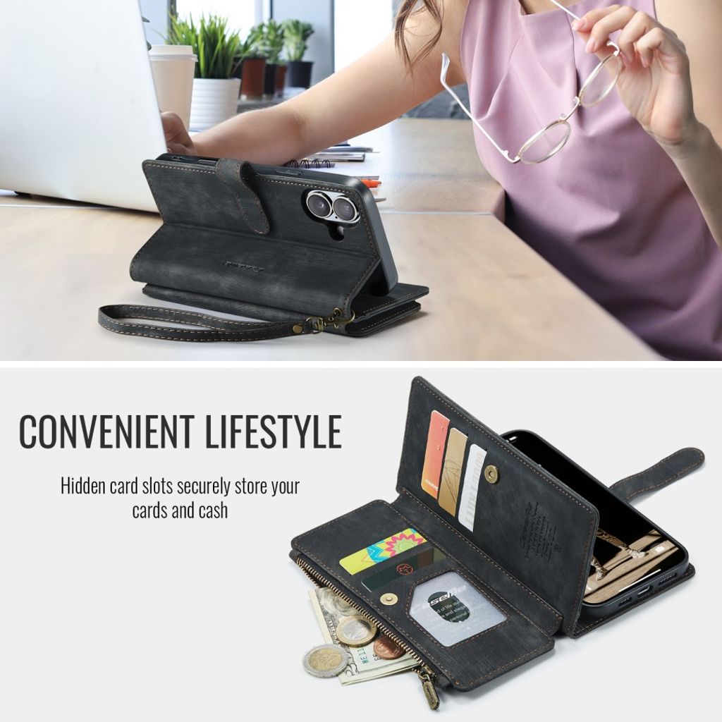 CASEME iPhone 17 Etui med Stativ - Sort