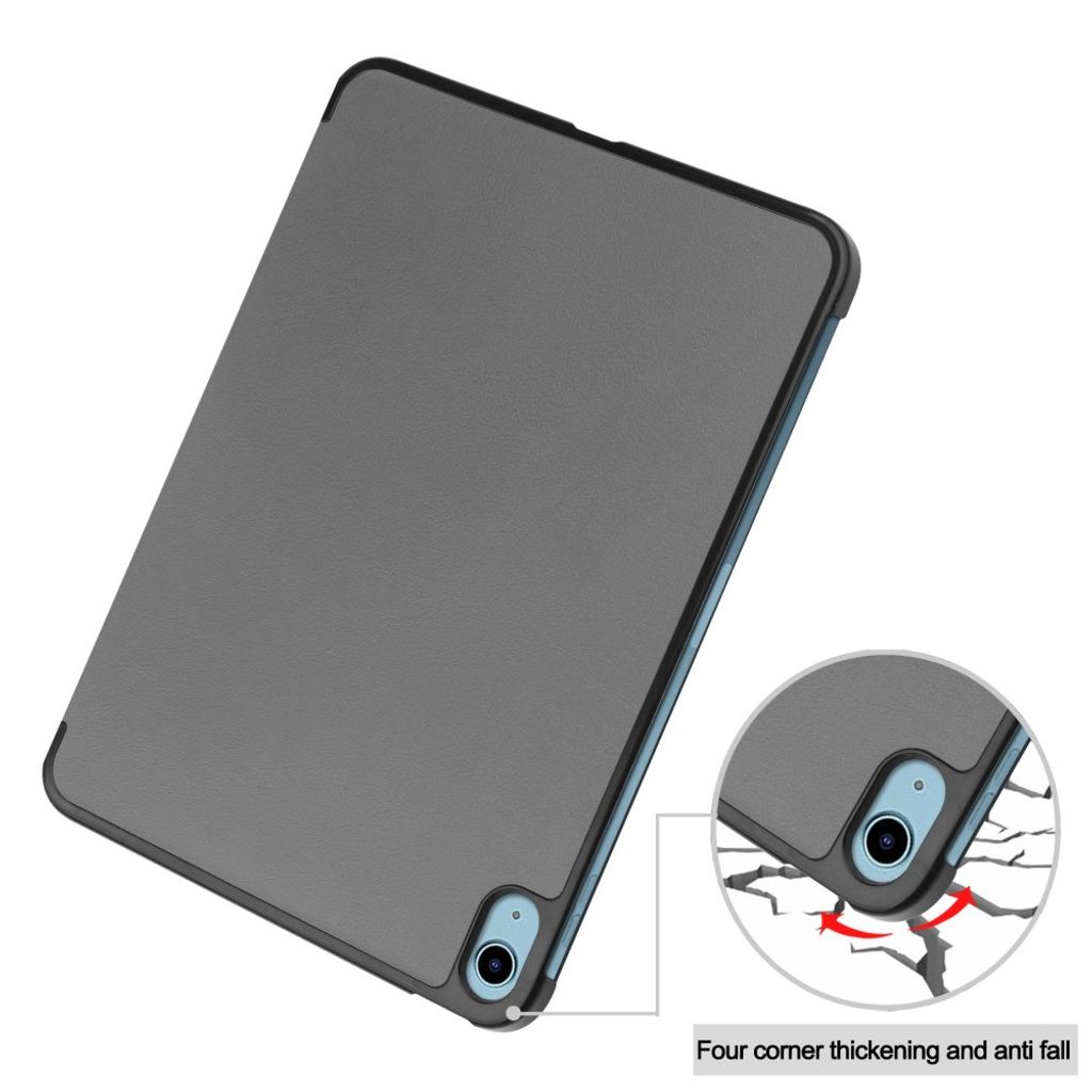 iPad A16 11" 2025/10.9" 2024 Tri-fold flip cover i kunstlæder - Grå