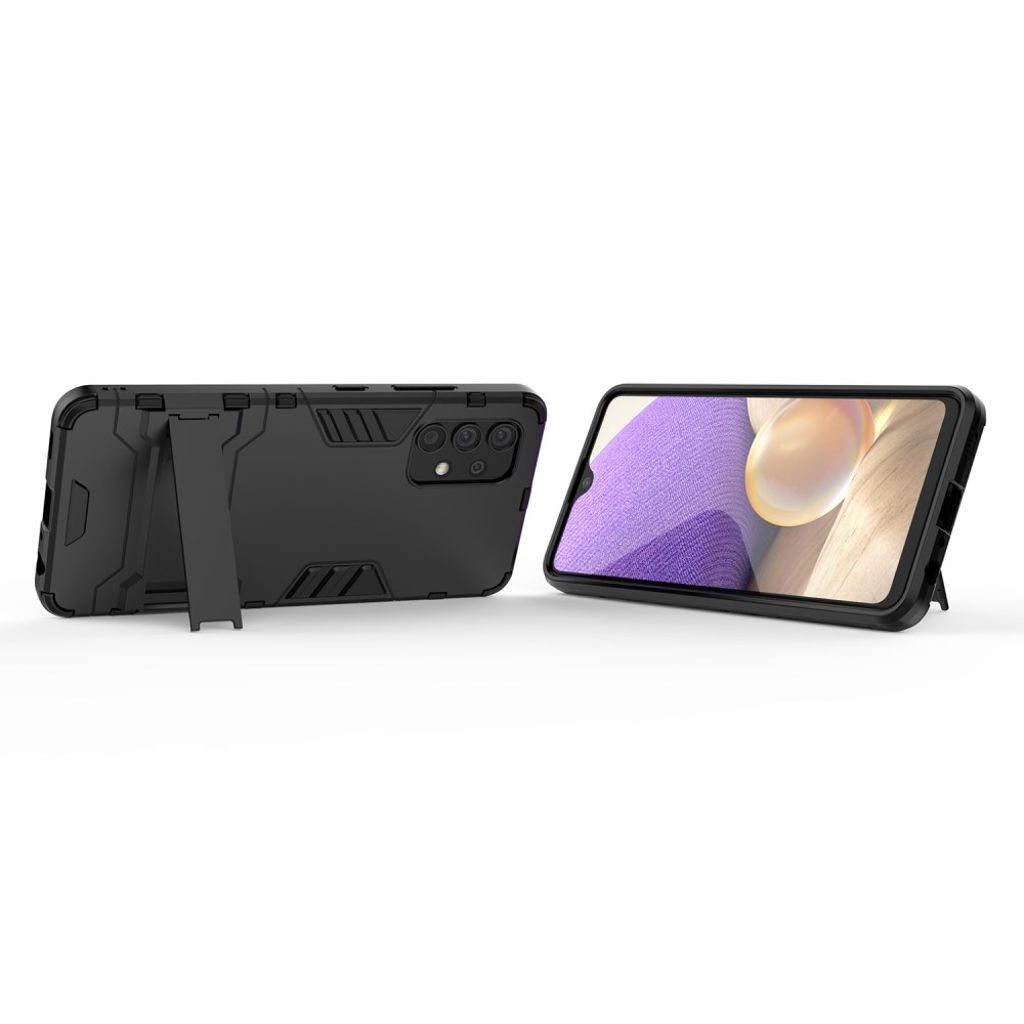 Samsung Galaxy A32 4G -kuori jalustalla – musta