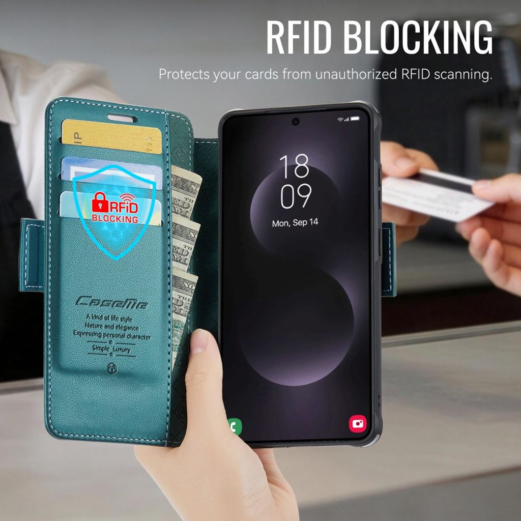 CASEME 053  Samsung Galaxy S26 Ultra  Flip Cover MagSafe RFID-blokerende - Turkis
