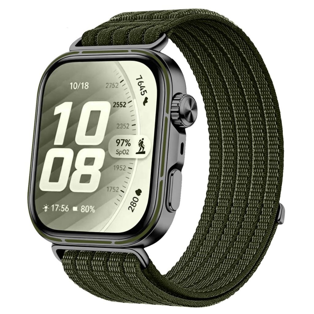 Huawei Watch Fit 5/5 Pro/4/4 Pro/3 Urrem i nylon - Mørkgrøn