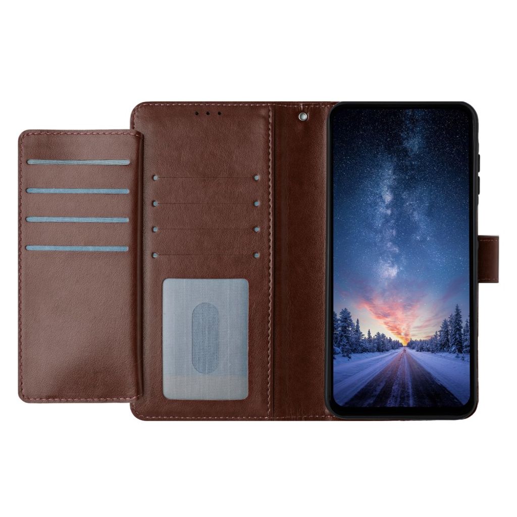 iPhone 18 Pro/17 Pro Flip Cover i PU læder - Mørkebrun