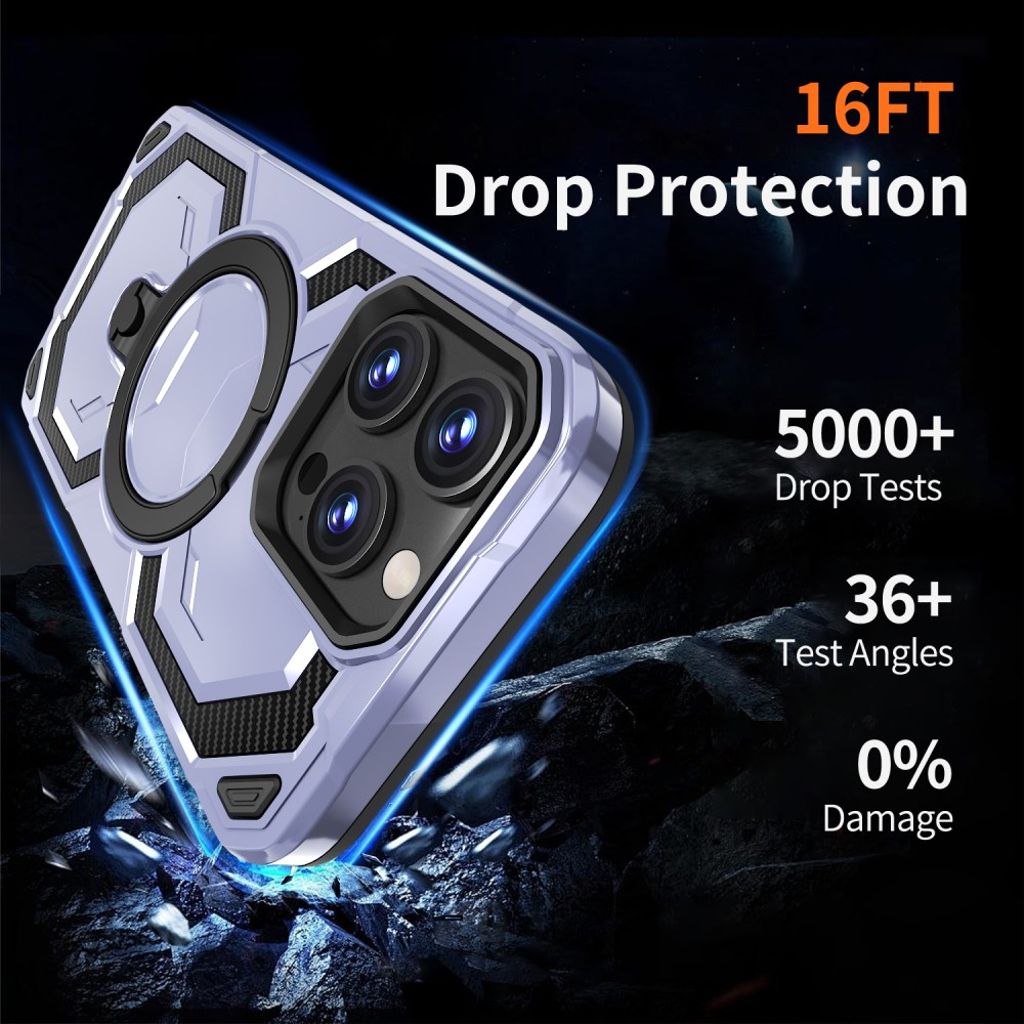 iPhone 15 Pro Max Case with Ring holder - Light blue