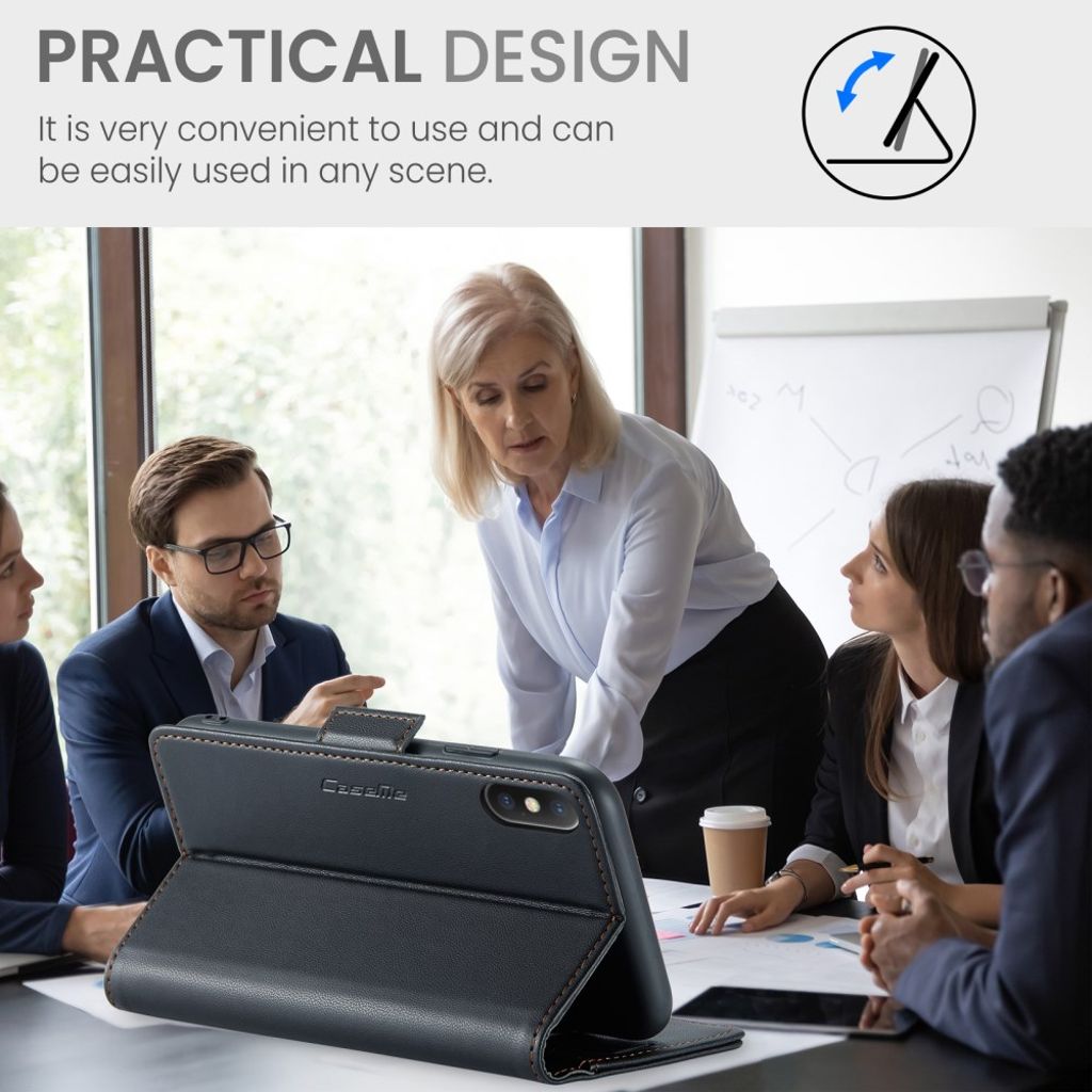 CASEME iPhone XS Max Pungetui RFID-Blokerende 3 Kortplads – Sort