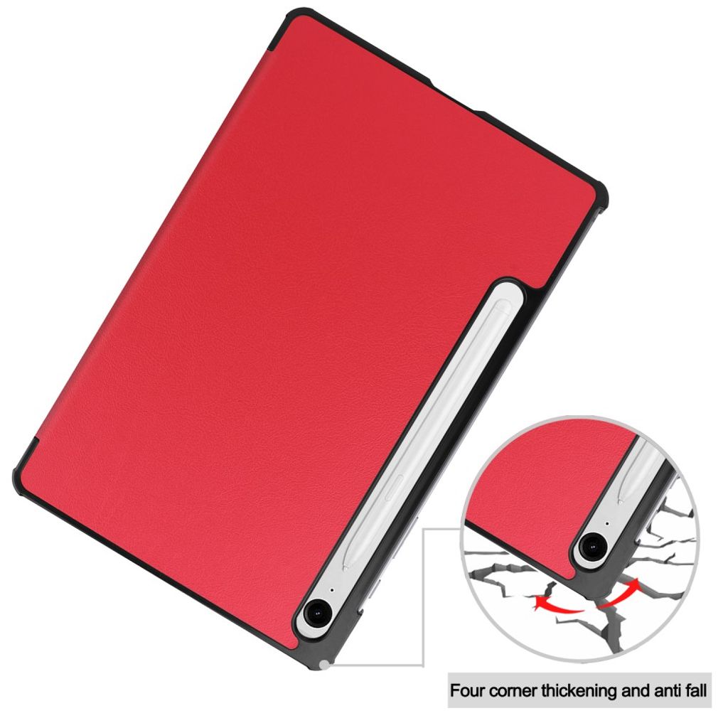 Samsung Galaxy Tab S10 Lite Etui PU-lær Tri-Fold - Rød