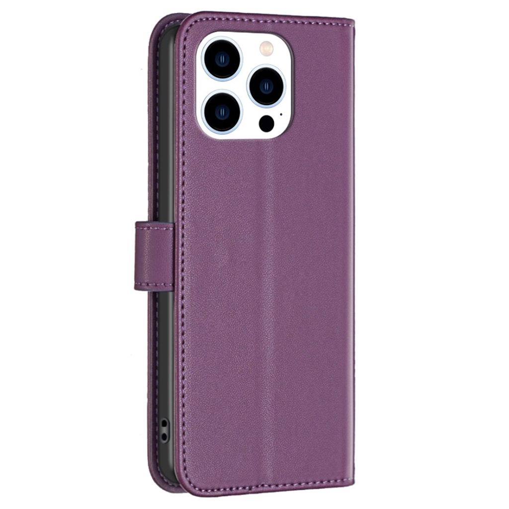 BINFEN COLOR iPhone 14 Pro Pungetui MagSafe Stativ – Mørklilla