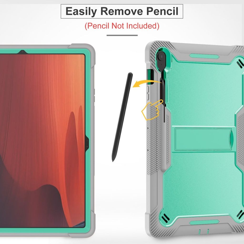 Samsung Galaxy Tab S10 FE Plus Case with Stand - Green  /  Grey