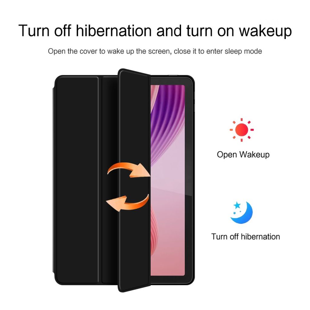 Lenovo Tab 10.1 (2025) Etui PU-lær/TPU med stativ – Svart