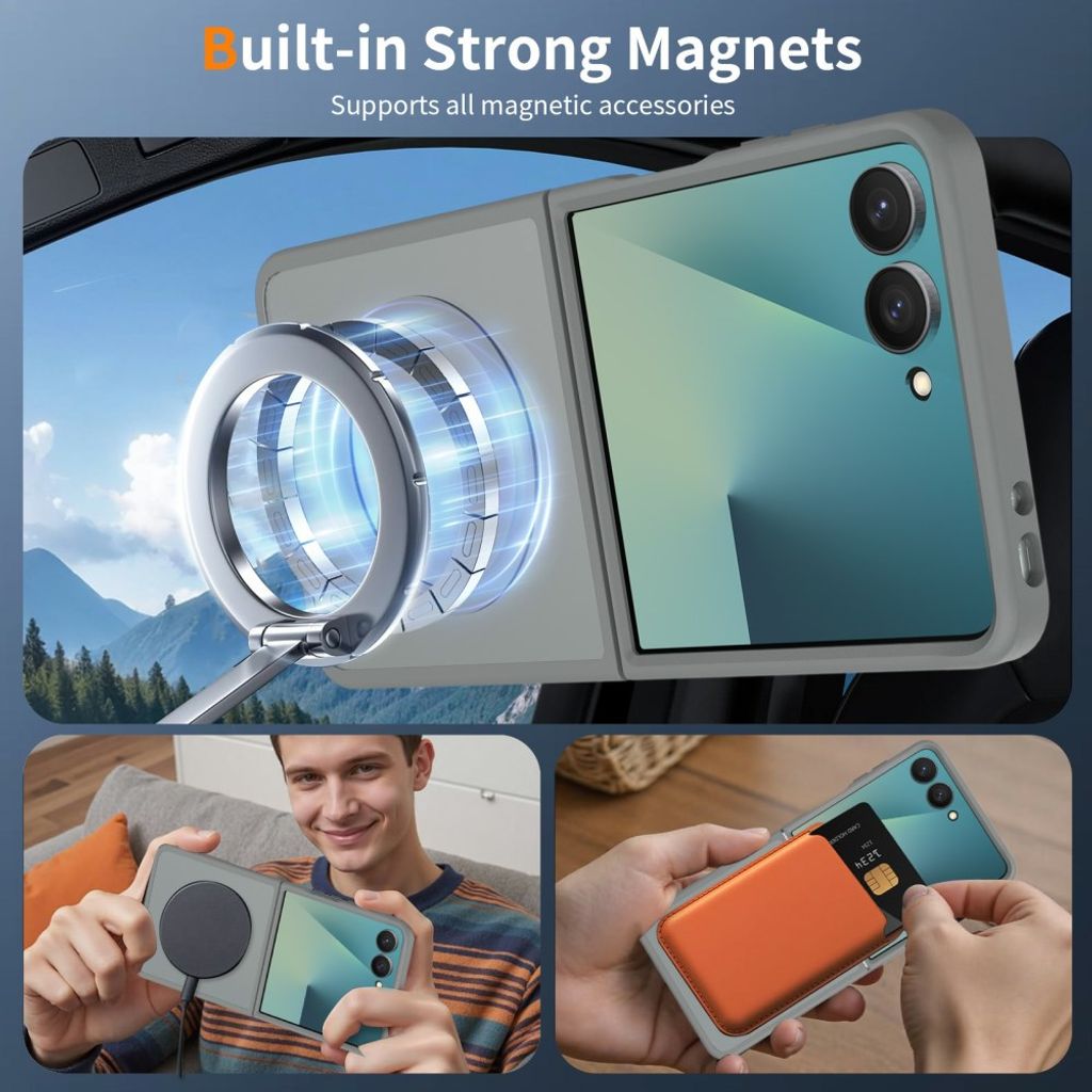 Samsung Galaxy Z Flip8 MagSafe cover med akrylbagside - Grå