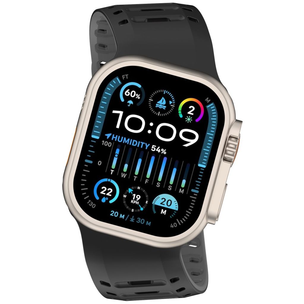 Apple Watch 49/46/44/42mm Klockarmband i Silikon Magnetisk - Svart/Grå