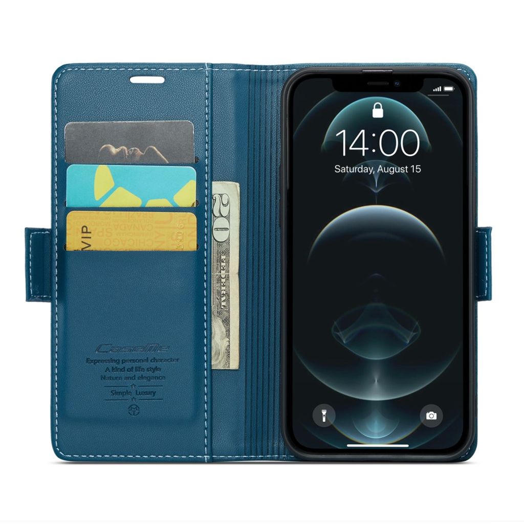 CASEME iPhone 12 Pro Max Kotelo Korttipaikka - Sininen