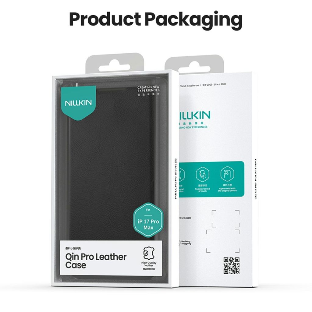 NILLKIN iPhone 18 Pro/17 Pro Kotelo Korttipaikoilla PU-nahka – Musta