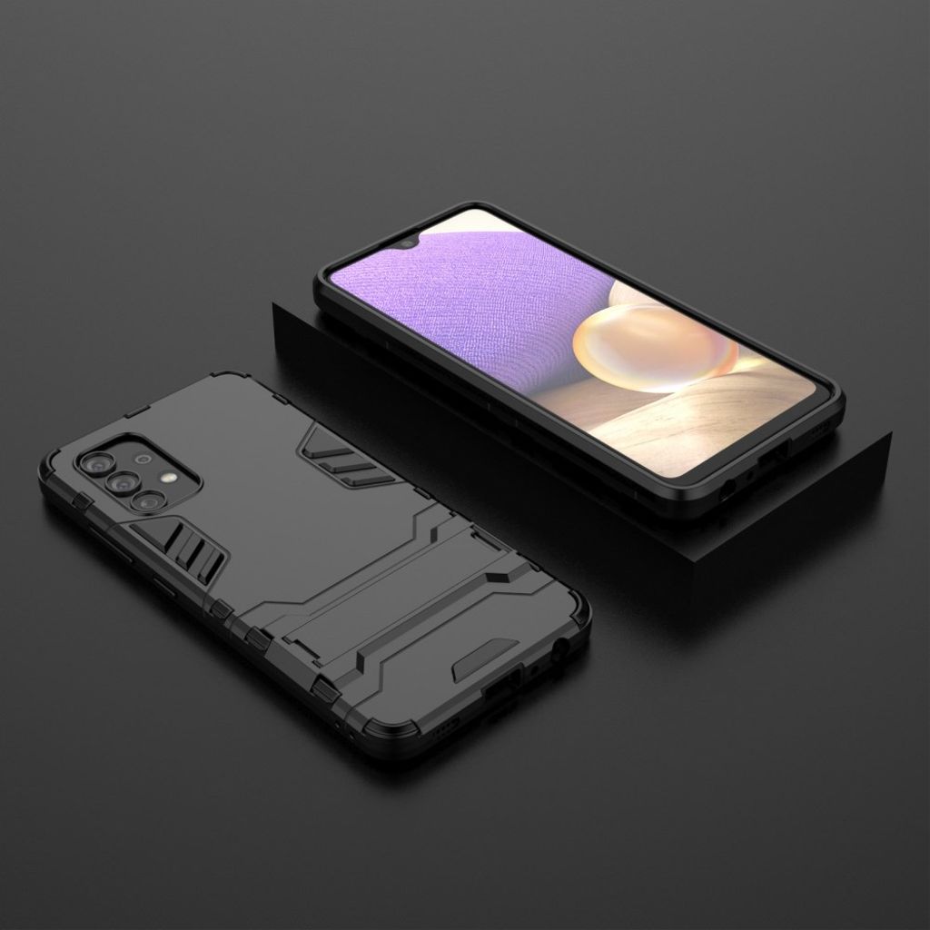 Samsung Galaxy A32 4G -kuori jalustalla – musta