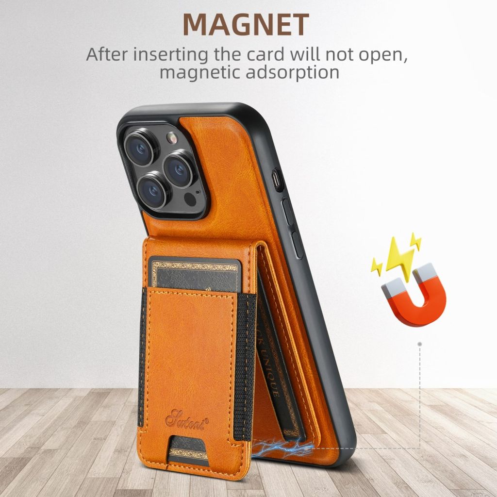 SUTENI H17 iPhone 13 Pro Max Lompakkokuori MagSafe-yhteensopiva – Khaki