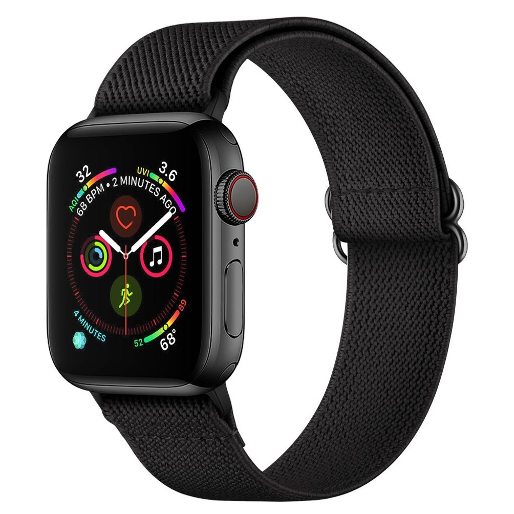 Apple Watch 42/44/46/49mm Urrem Flettet Nylon – Sort