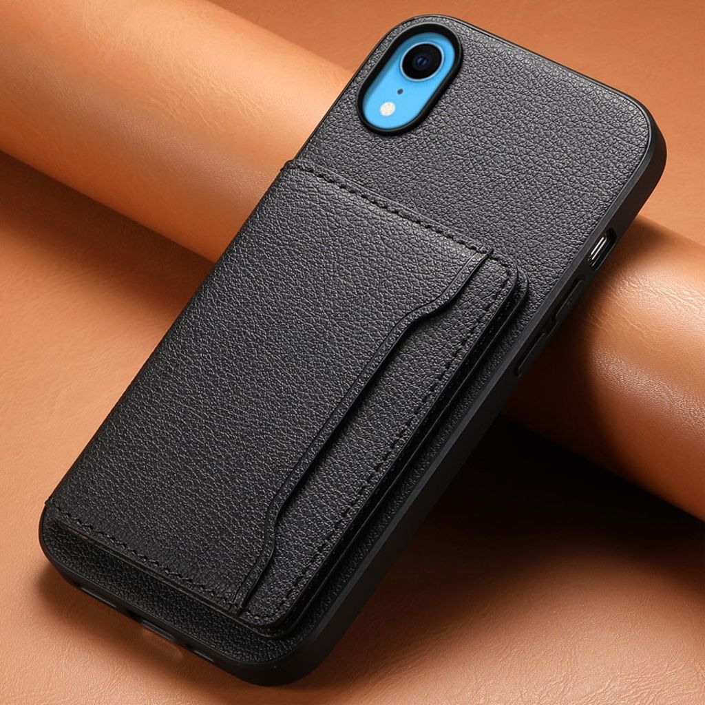 iPhone XR Skal Stativ Korthållare – Svart