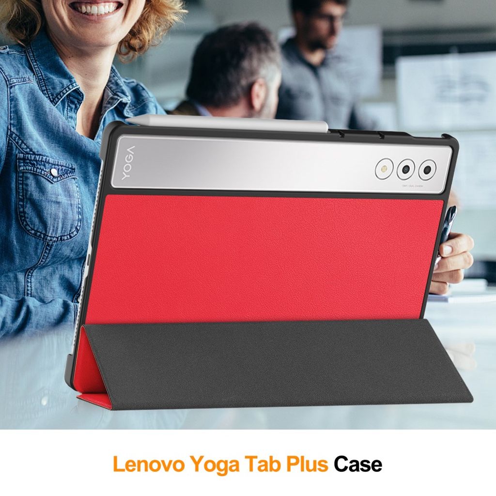 Lenovo Yoga Tab Plus Kotelo, jalusta - punainen