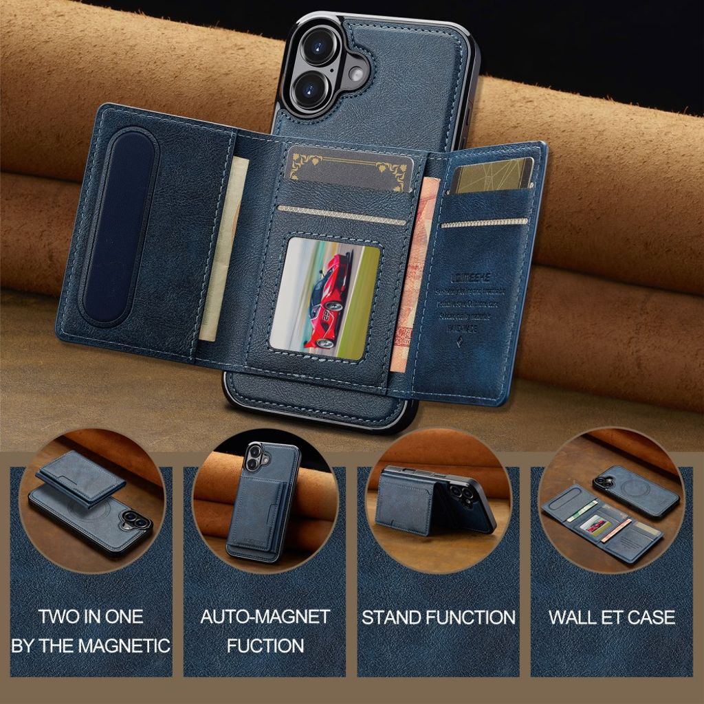LC.IMEEKE iPhone 17 MagSafe case with wallet - Blue