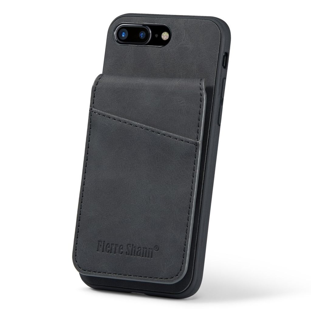FIERRE SHANN iPhone 7 Plus / 8 Plus Cover med Kortplads - Sort