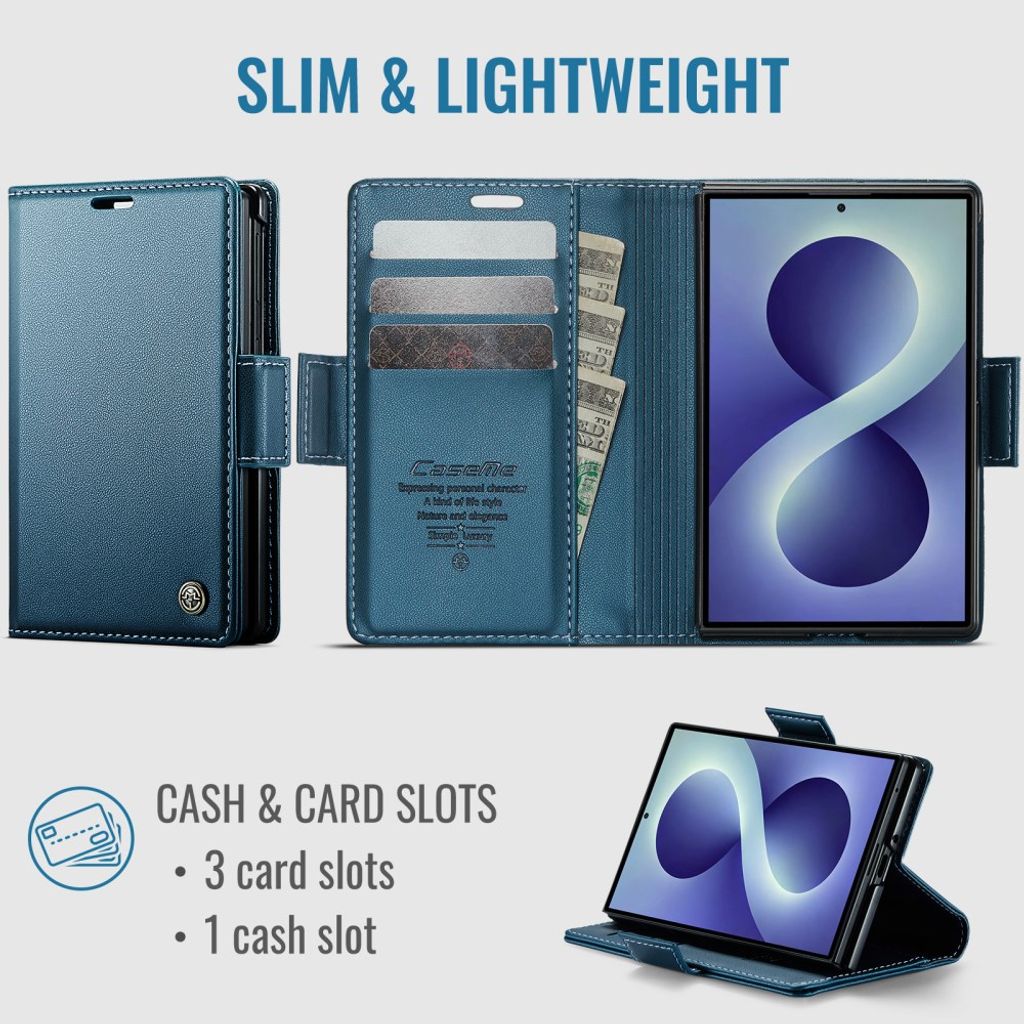 CASEME Samsung Galaxy Z Fold8 Flip Cover med RFID blokering - Blå