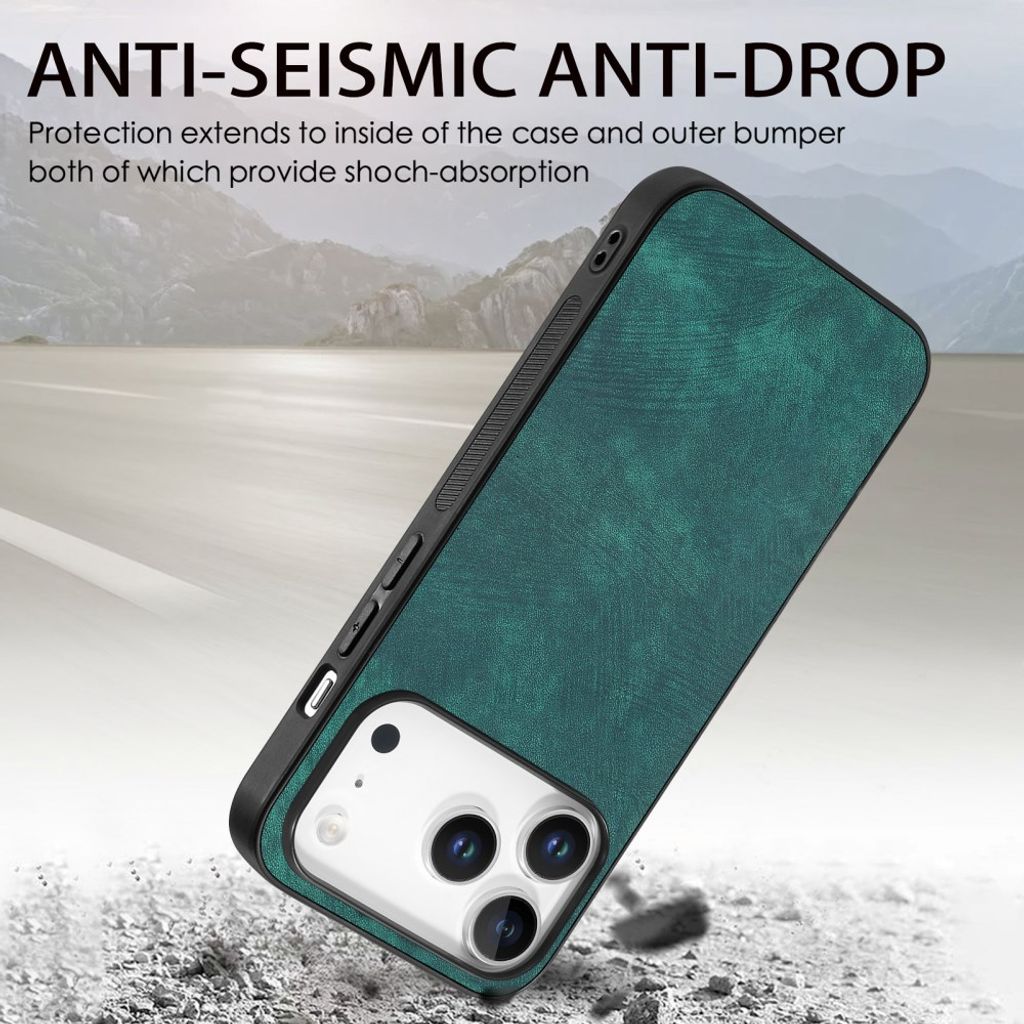 iPhone 18 Pro Max Deksel i PU-skinn - Turkis