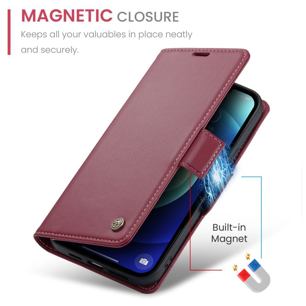CASEME iPhone 12 Mini Wallet Cover with Stand - Red
