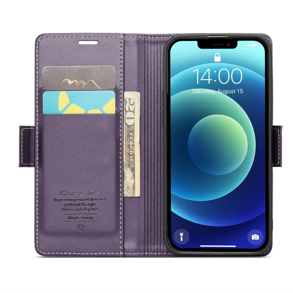 CASEME iPhone 12 Mini Wallet Cover with Stand - Purple