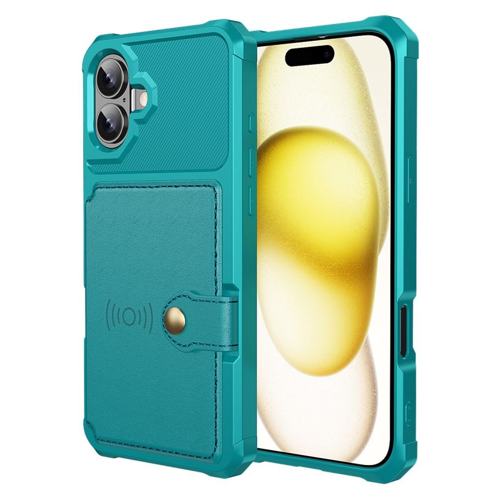 iPhone 16 Plus Case with 5 Card slots - Green