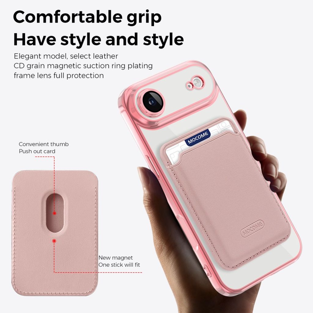 iPhone Air MagSafe Kuori irrotettava kortin haltija - Vaaleanpunainen