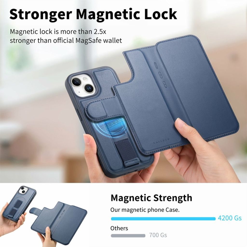 CASENEO iPhone 15 MagSafe Wallet Cover – Blue