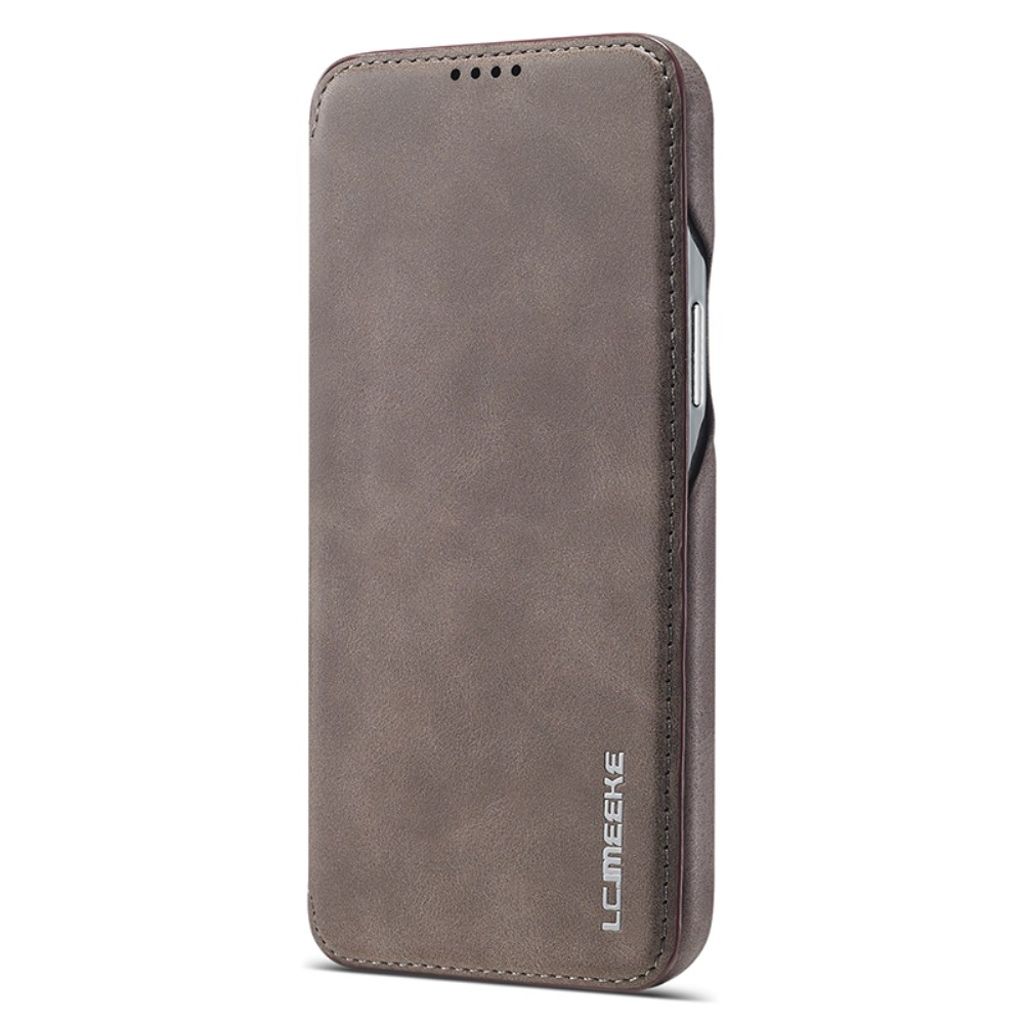 LC.IMEEKE iPhone 15 Plus Kotelo Jalusta - Tummanruskea