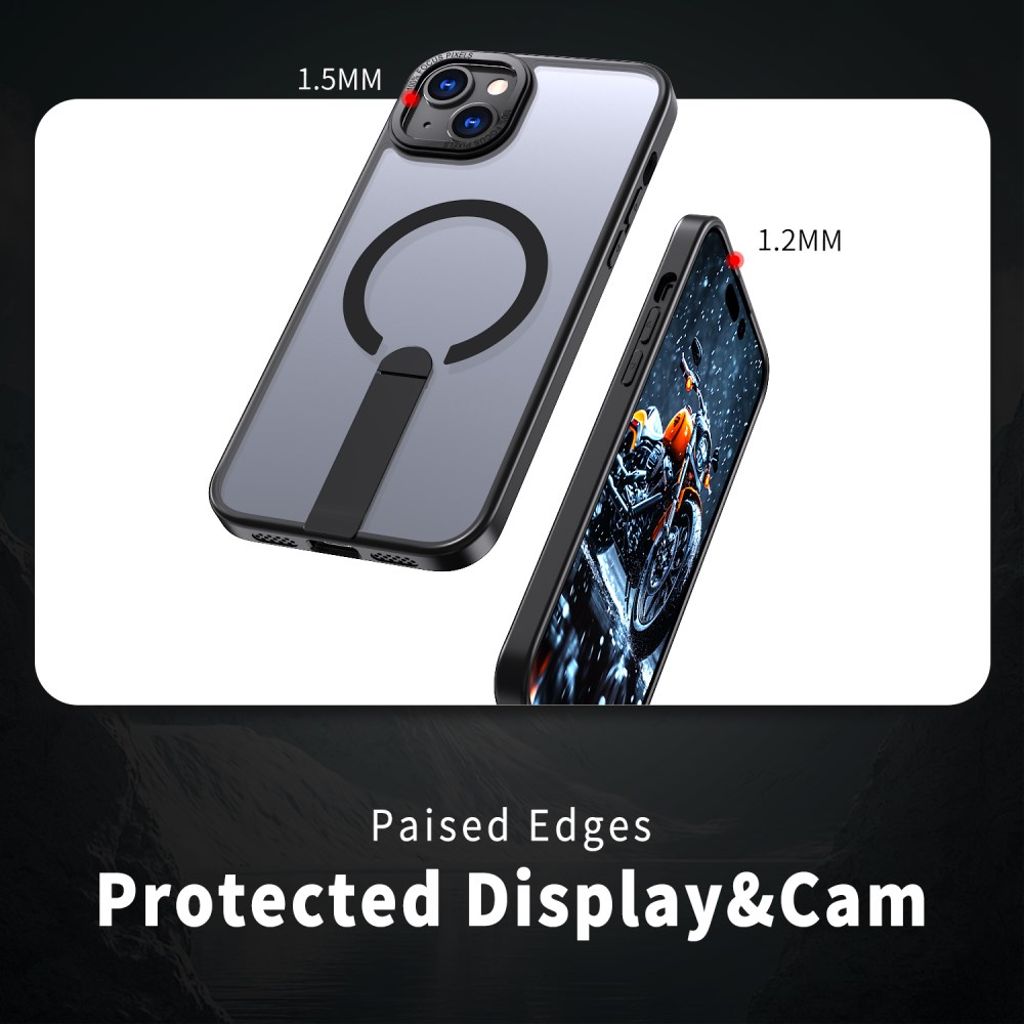 iPhone 14 Plus MagSafe-deksel med stativ – Svart