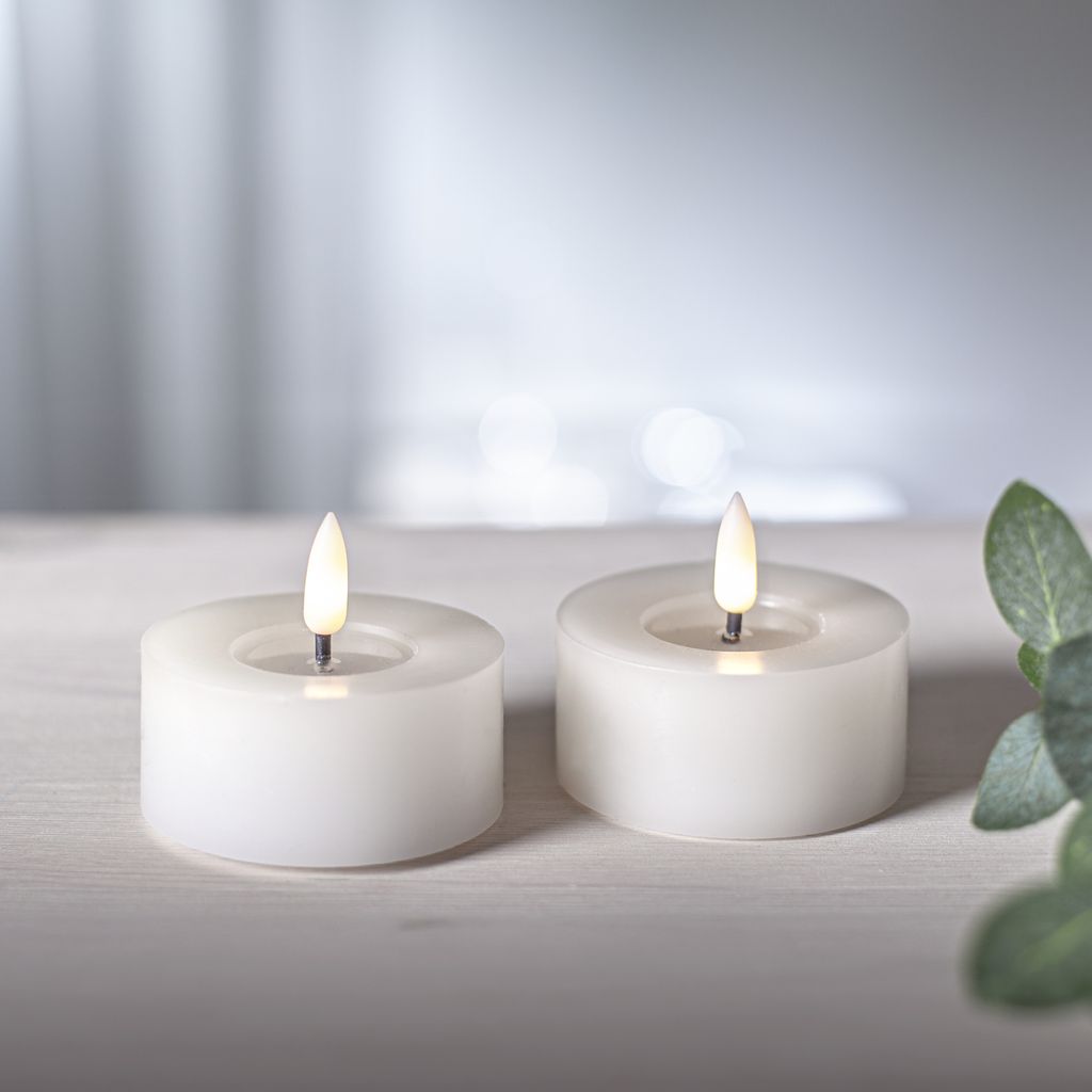 LED Värmeljus Flamme Flow 55mm, 2-pack Vit