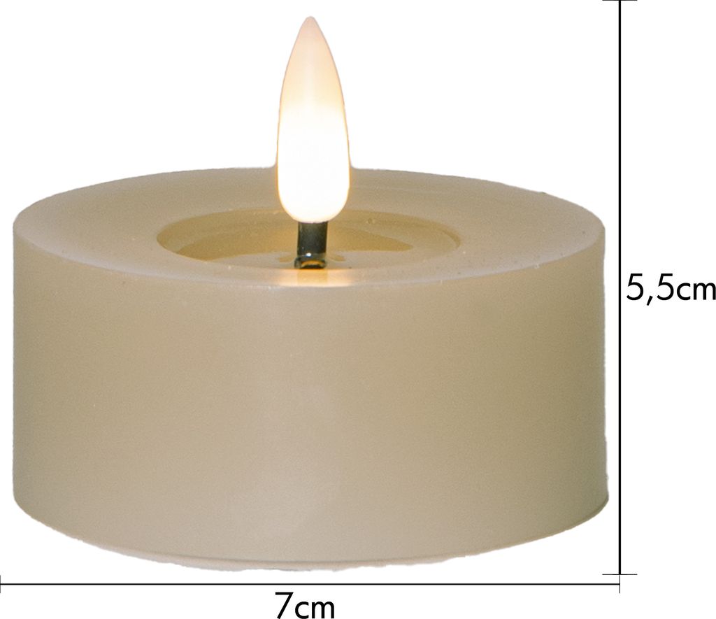 LED Värmeljus Flamme Flow 55mm, 2-pack Beige