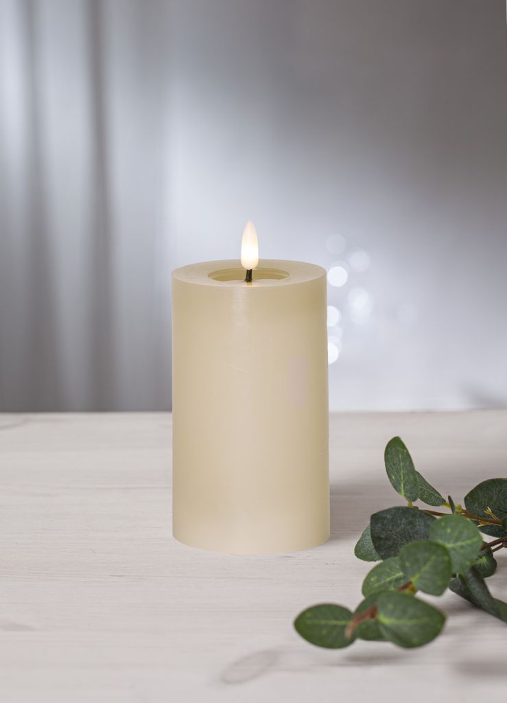 LED BLOCKLJUS FLAMME FLOW BEIGE / 15 CM / TIMER