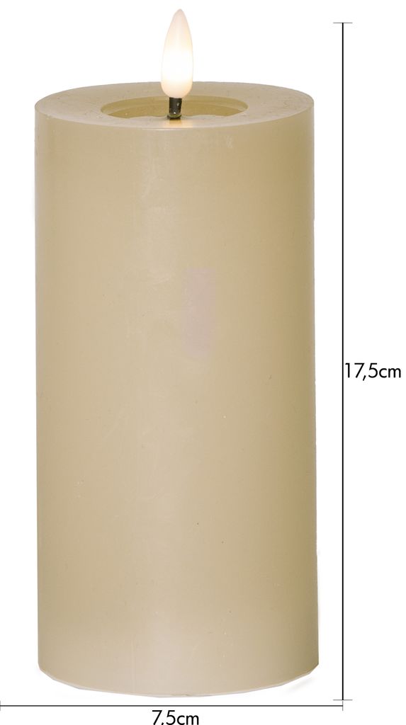 LED BLOCKLJUS FLAMME FLOW BEIGE / 17,5 CM / TIMER