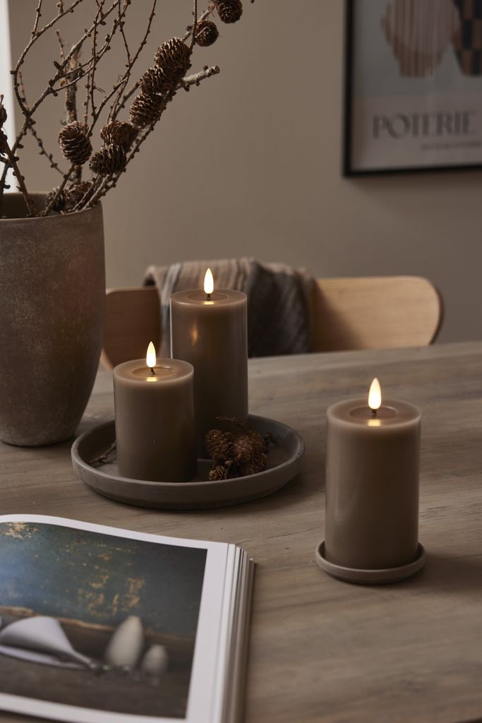 LED BLOCKLJUS FLAMME FLOW MULLVAD / 17,5 CM / TIMER