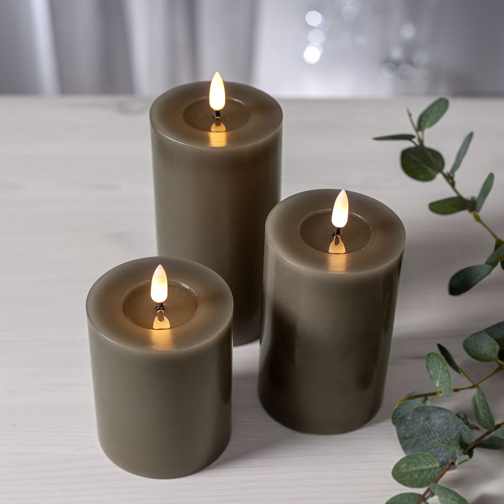 LED BLOCKLJUS FLAMME FLOW MULLVAD / 17,5 CM / TIMER